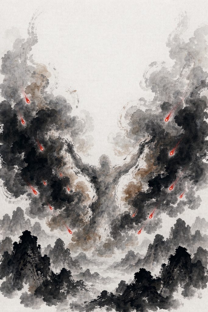 洪荒初开水墨原画